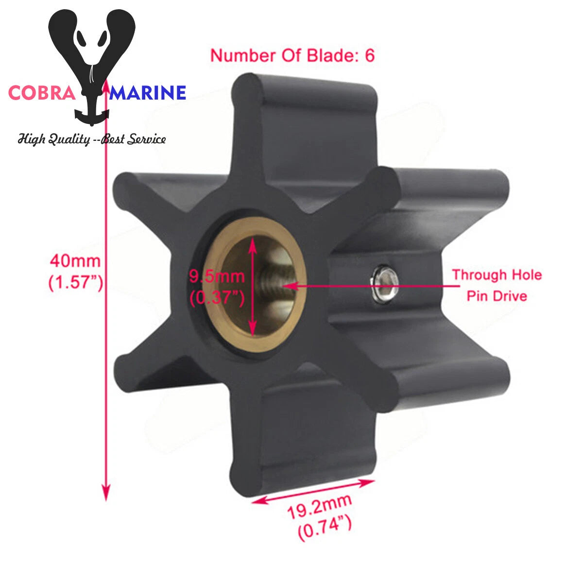 Water Pump Impeller for Yanmar (104211-42070, 104211-42071)
