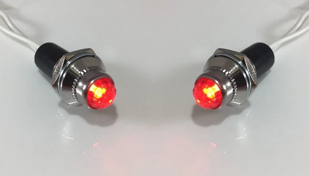 Red Pilot Dash Warning Lights 12V for Classic Hot Rod (Universal)
