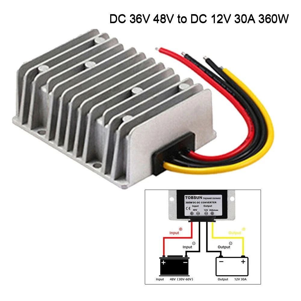 48V to 12V DC Converter 30A 360W for Car Truck Boat