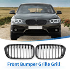 Pair Front Upper Bumper Grille for BMW 1 Series F20 (2015–2018) Matte Black