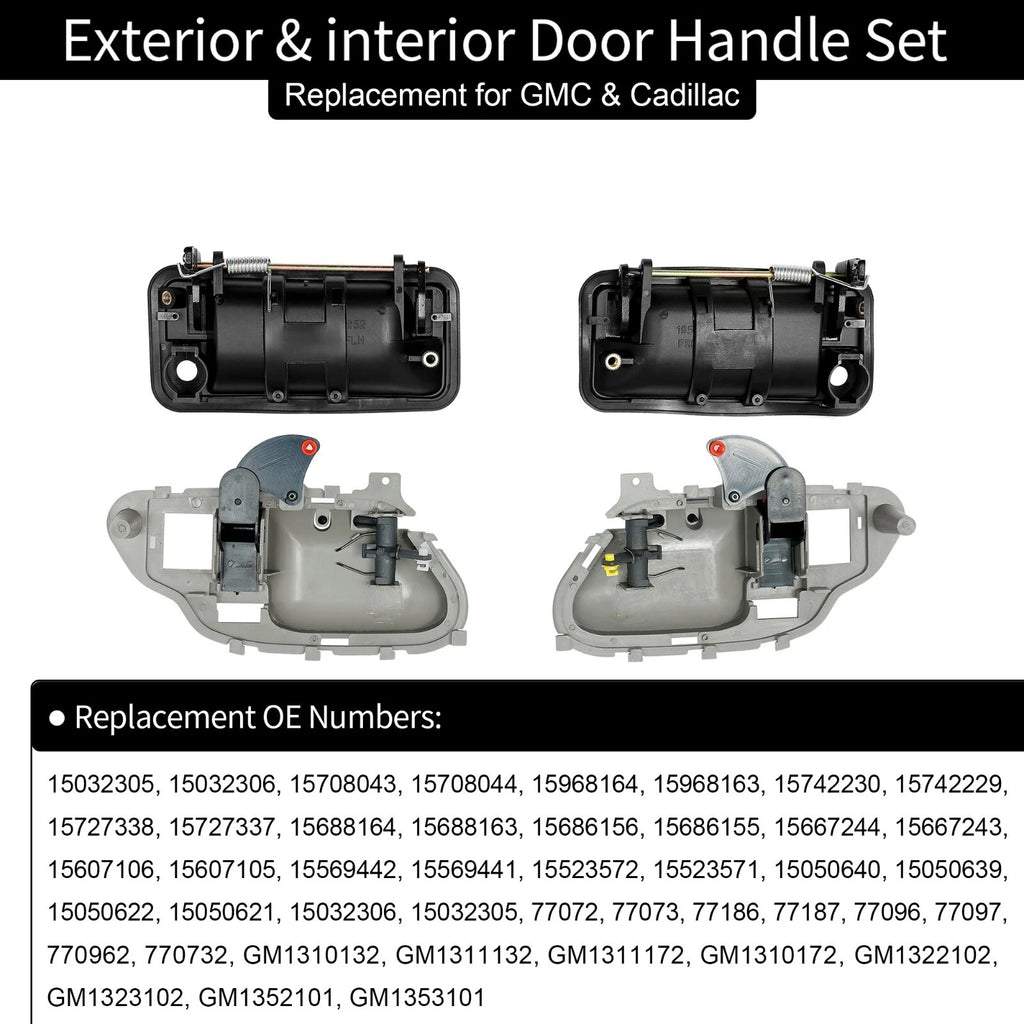 Exterior & Interior Door Handles for GMC C/K 1500 2500 3500 Suburban (1988–2000)
