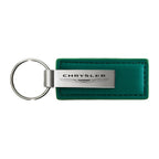 Green Leather Keychain KC1546.CHR - Officially Licensed for Chrysler