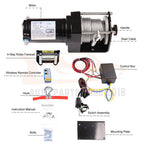 Electric Recovery Winch for Truck Trailer SUV (2500LBS)