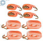 Set of 4 Heavy Duty Ratchet Straps 4000 lbs with J Hook 1.5" × 20'