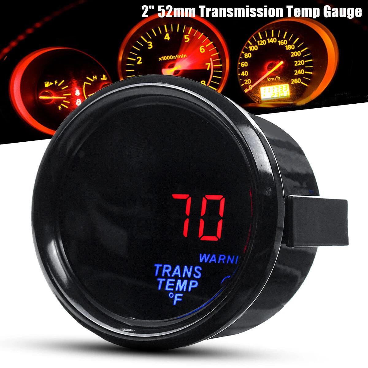 Digital LED Transmission Temperature Gauge for Universal Vehicles (2")