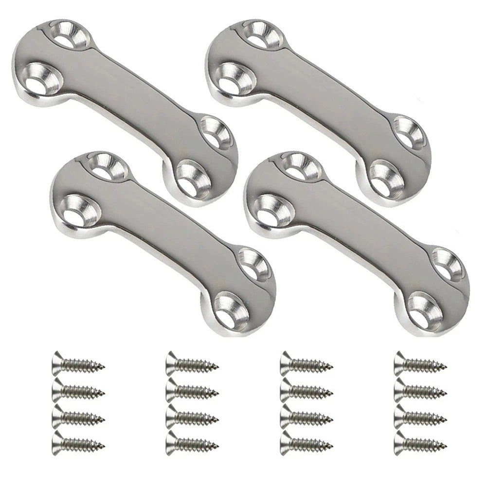 Set of 4 Marine Pad Eye Plates for Sailing (Heavy Duty Stainless Steel)