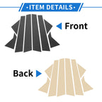 8pcs Door Pillar Window Trim for Hyundai Elantra (Carbon Fiber, Black)
