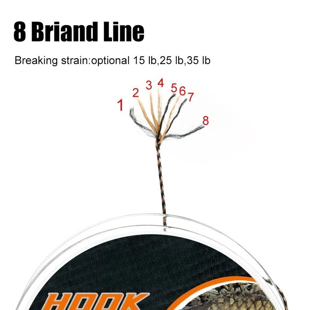 8X Braid Carp Fishing Line 20M Green Brown Black White 15LB 25LB 35LB