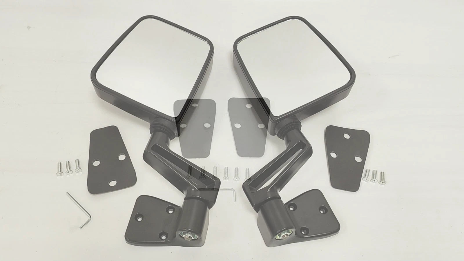 Pair Black Manual Side View Door Mirrors for Jeep Wrangler (1987-2002)