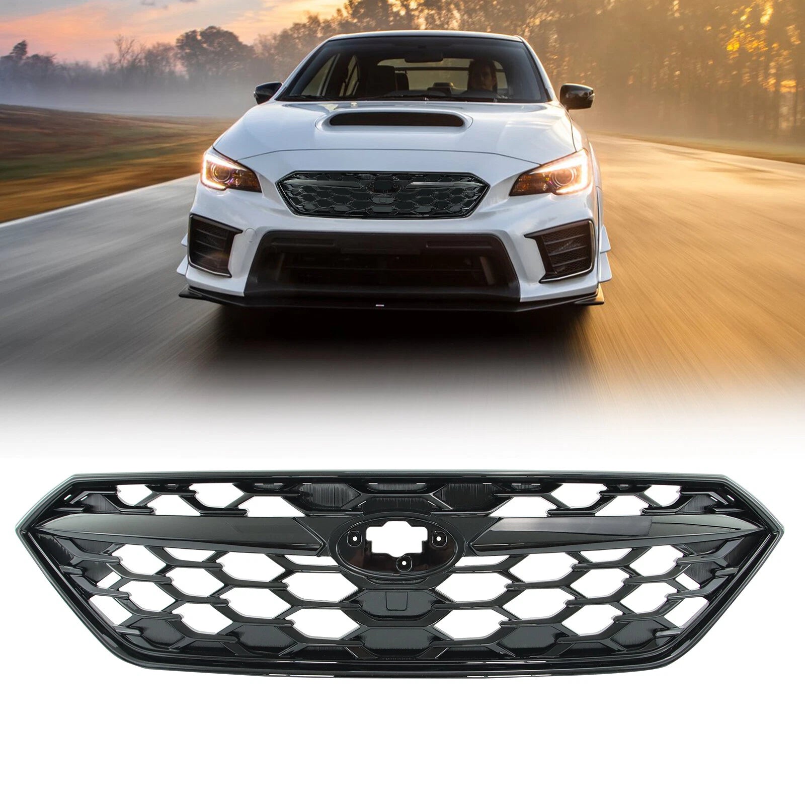 Front Bumper Grille for Subaru WRX (2022–2023) Gloss Black