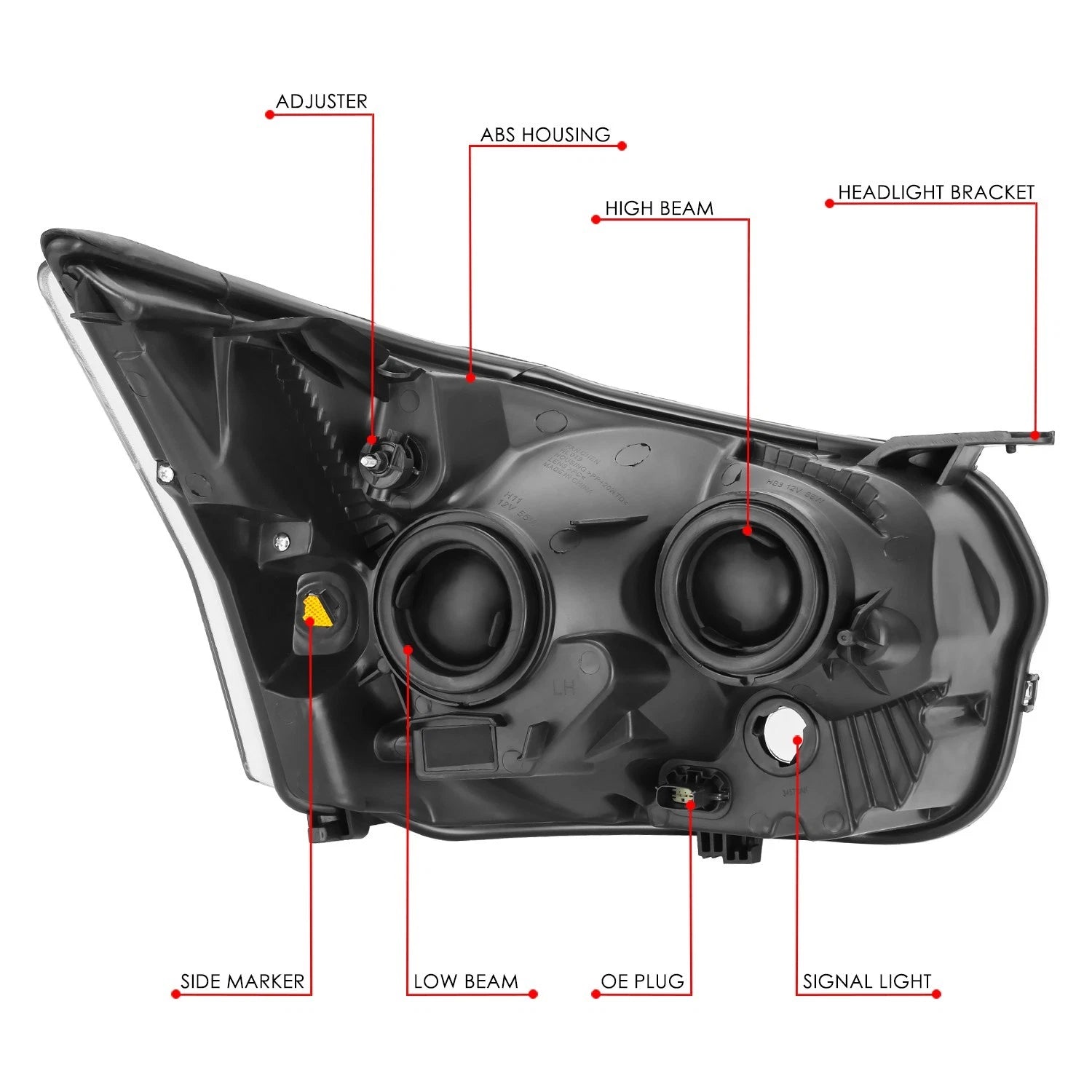 OE Style Chrome Housing Amber Corner Headlight for Ford Transit 150-350 (2015–2023)