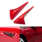 2PCS Red Side Camera Decor Cover Trim for Tesla Model 3 (2024–2025)