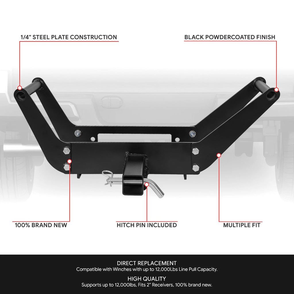 2" Tow Hitch Winch Mount for Class 4 (12000 lb Capacity)