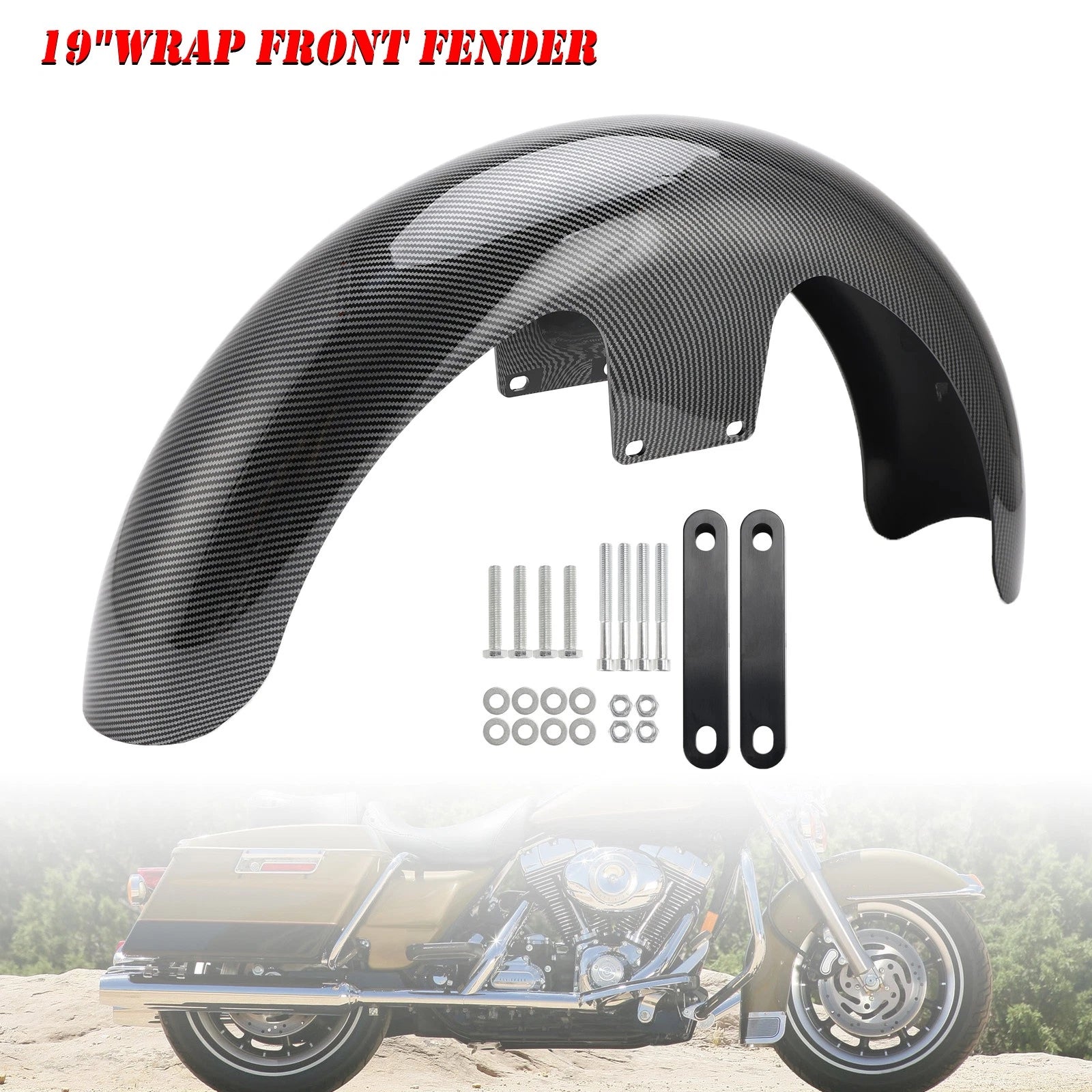 19" Wrap Front Fender ABS for Harley Touring Electra Street Road Glide (2009–2023)