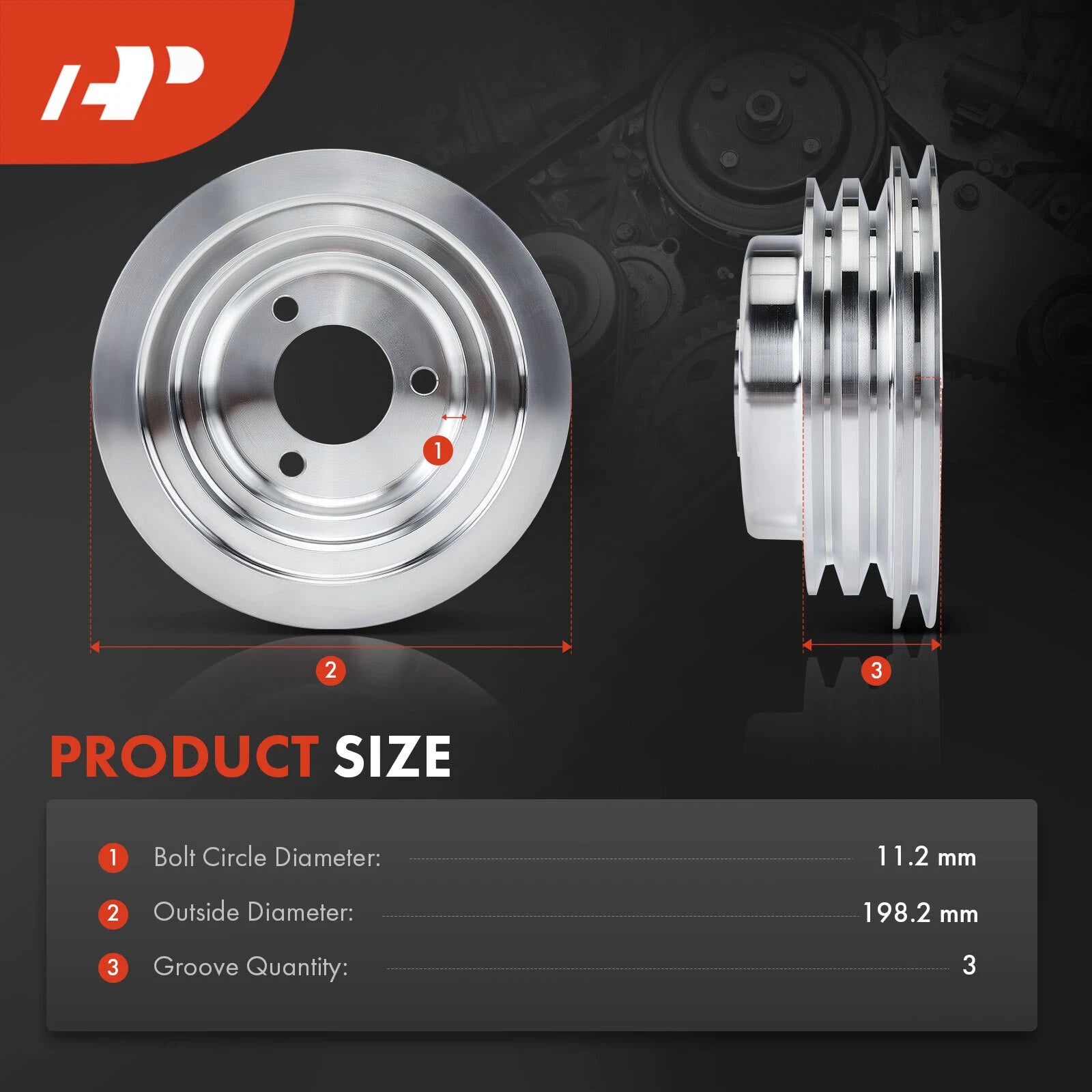 Triple-Groove Crankshaft Pulley for Chevrolet
