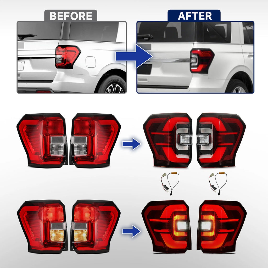 Halogen Upgrade LED Tail Lights for Ford Expedition XLT XL (2022–2025)