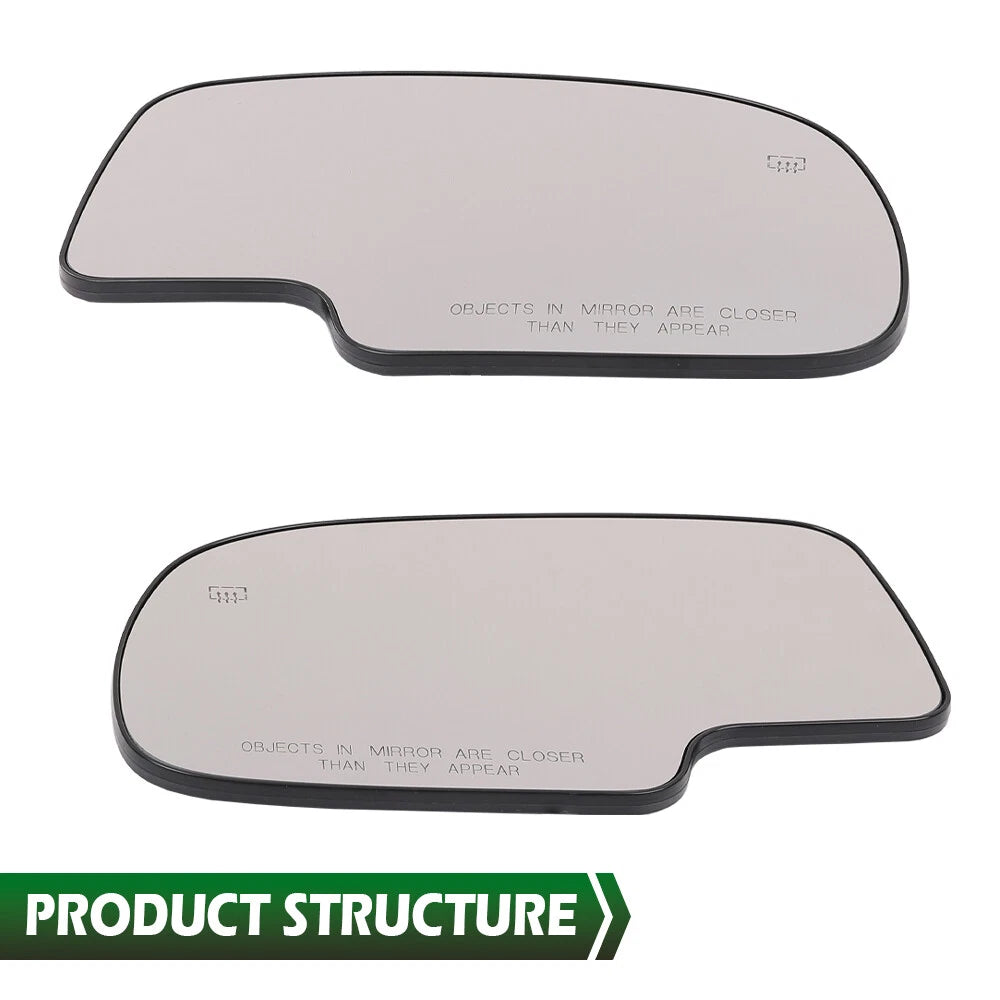 Power Heated Mirror Glass Pair for Chevy Silverado, GMC Yukon, Avalanche