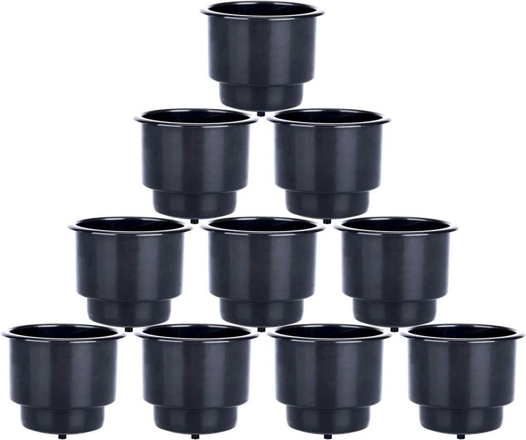 10 Pack Recessed Drink Can Holder for Boat Car Table (Black)
