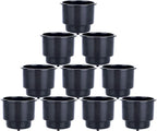 10 Pack Recessed Drink Can Holder for Boat Car Table (Black)