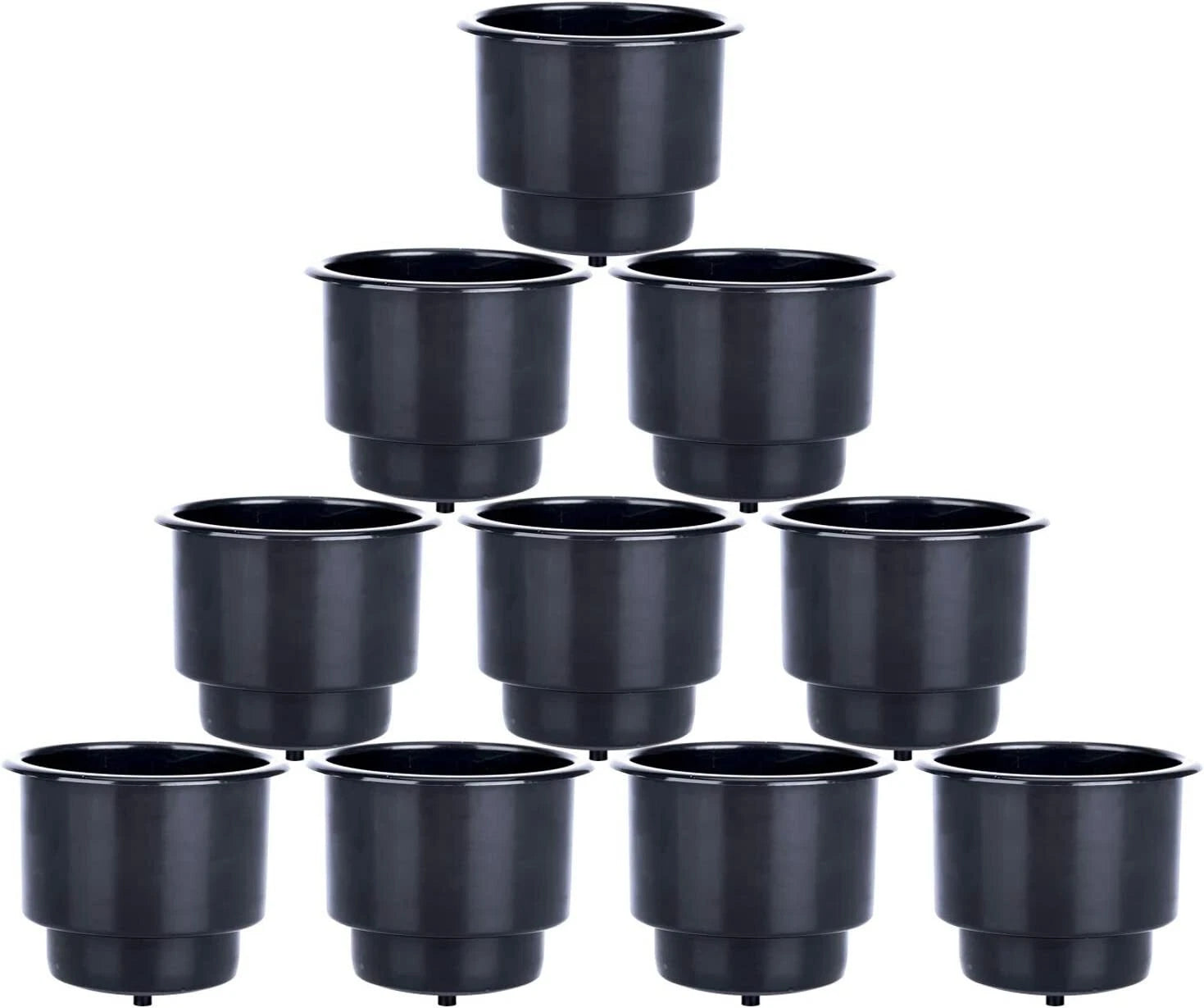 10 Pack Recessed Drink Can Holder for Boat Car Table (Black)