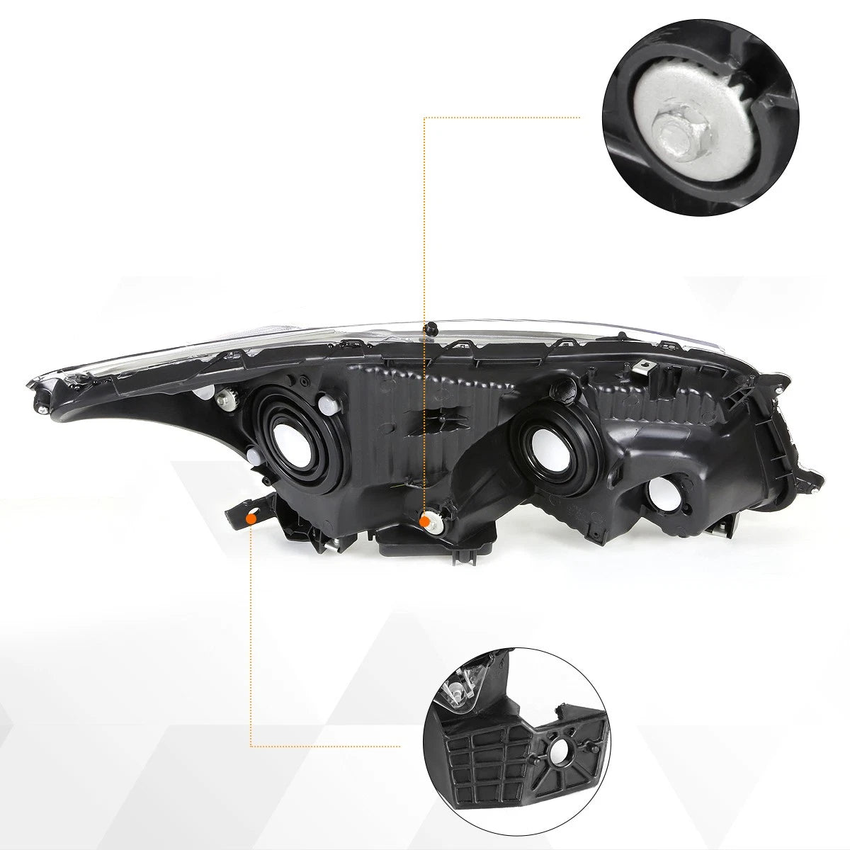 Headlight Lamp Set for Honda Accord Sedan (2008–2012) Smoked Housing Clear Corner
