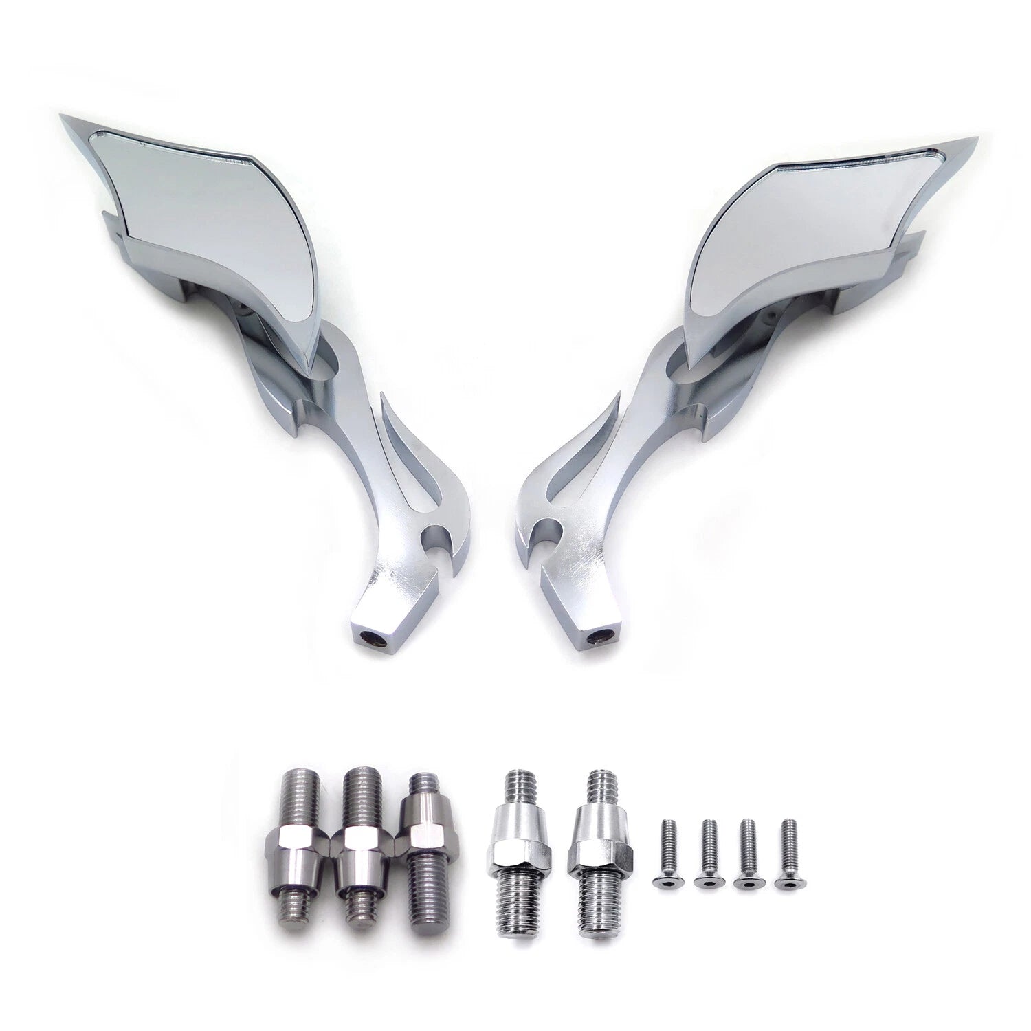 Alloy Twist Diamond Custom Mirror for Honda Kawasaki Suzuki Cruiser (All Years)