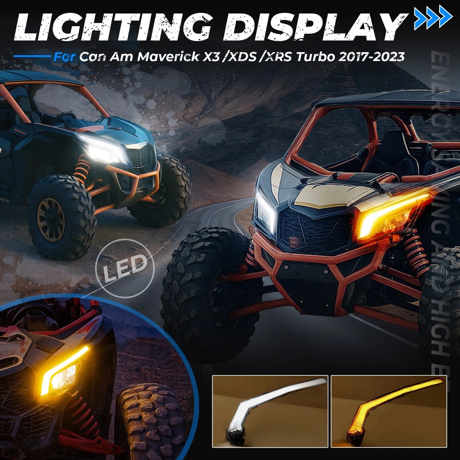 LED Turn Signal Light Chrome for Can Am Maverick X3 MAX (2017–2025)