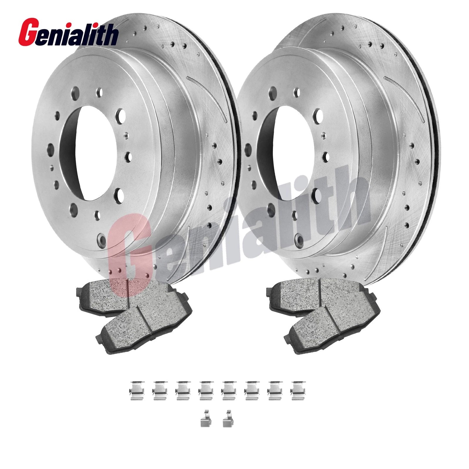 Rear Slotted Disc Rotors & Ceramic Brake Pads for Toyota Tundra (2007–2021)