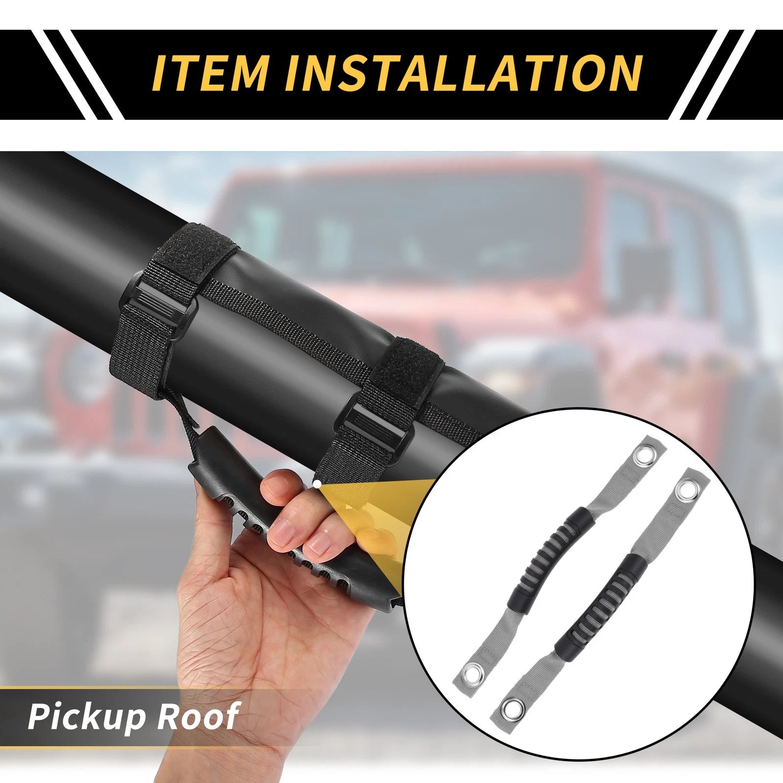 2X Roll Bar Grab Handles for Jeep Wrangler (2007–2018) - Gray