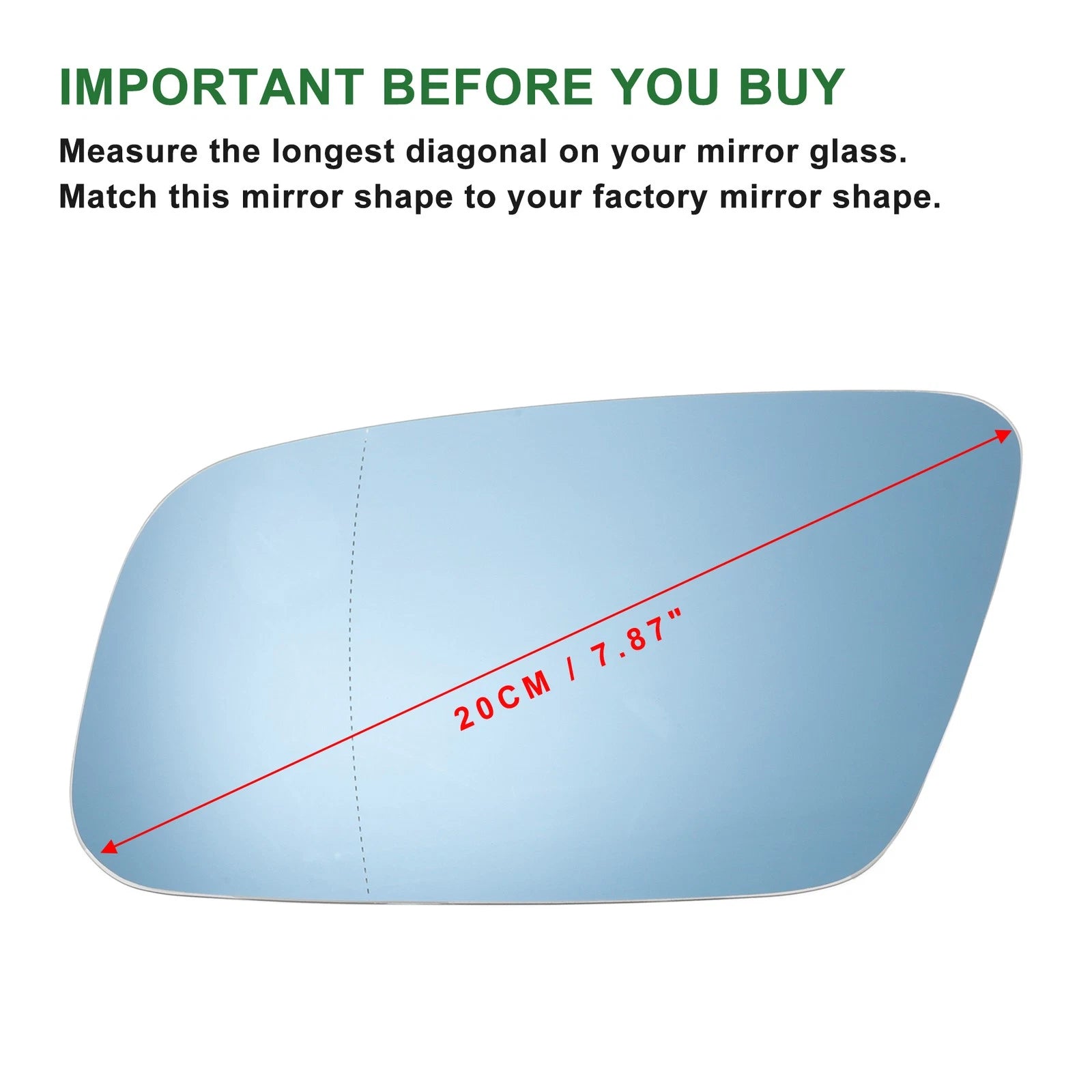 Heated Left Side Mirror Glass for Audi A3 (2000–2003)