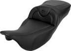 SADDLEMEN Roadsofa Extended Reach Seat for Motorcycle (Carbon Fiber, Black Stitch)