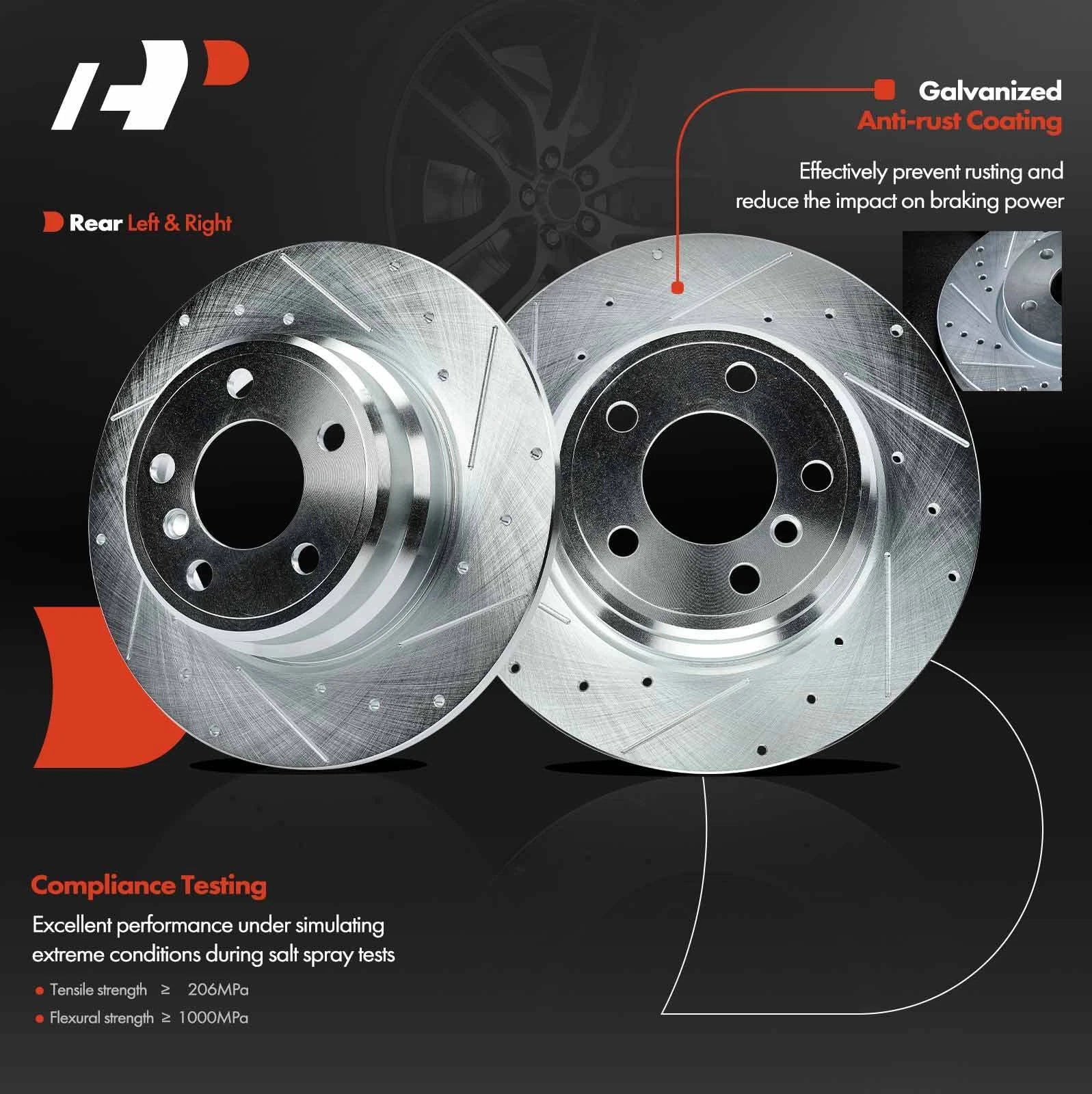 Drilled Brake Rotors & Ceramic Brake Pads for BMW X5 (2000–2006)