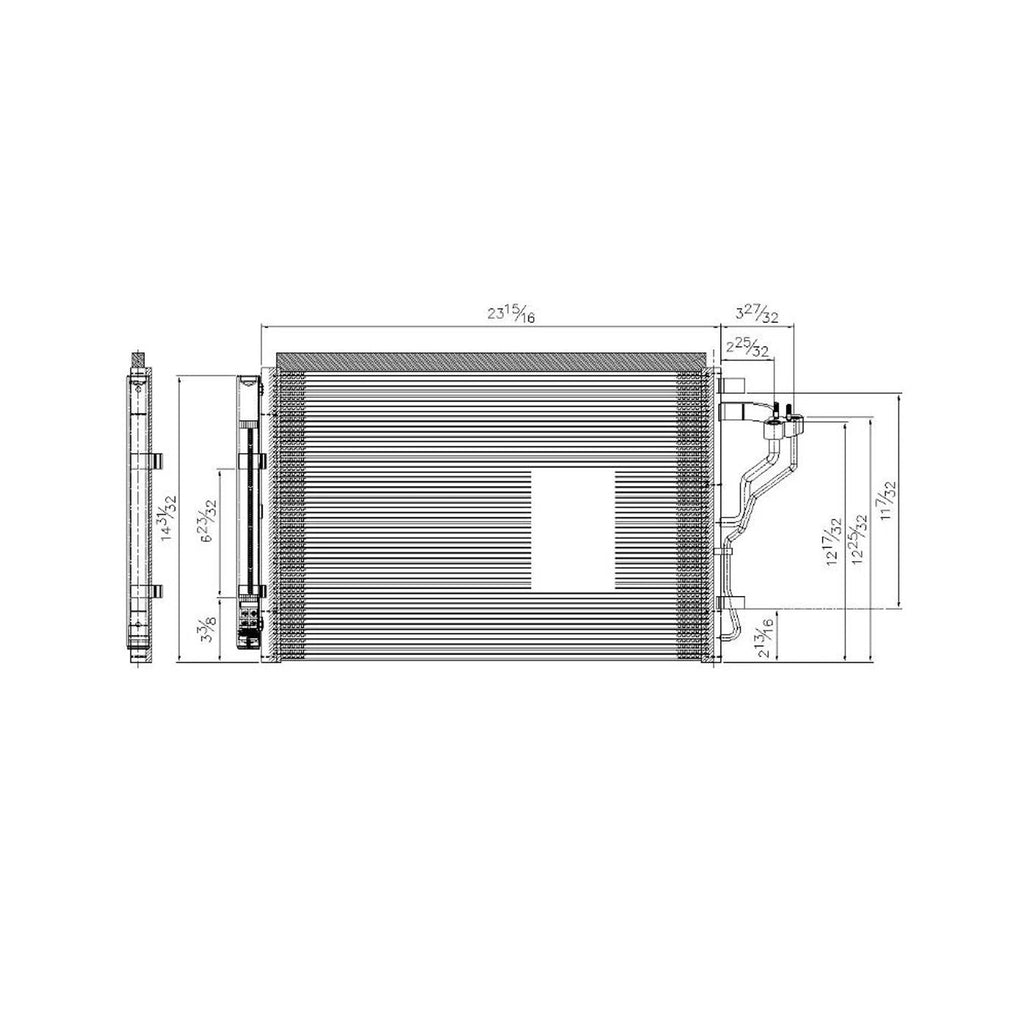 Replacement A/C Condenser w/Receiver Drier For 2014-2015 Hyundai Elantra Gt