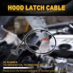 Hood Release Cable w/ Handle for Honda Civic 2/4 Door 2001–2005