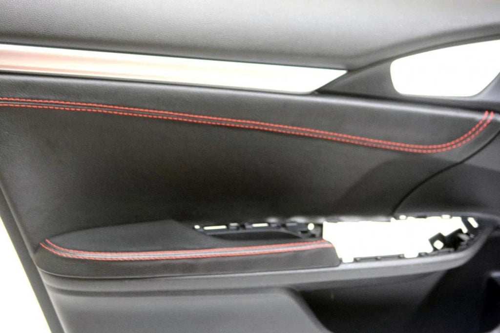 Front Door Armrest Vinyl Cover for Honda Civic Sedan (2016–2019) Red Stitch