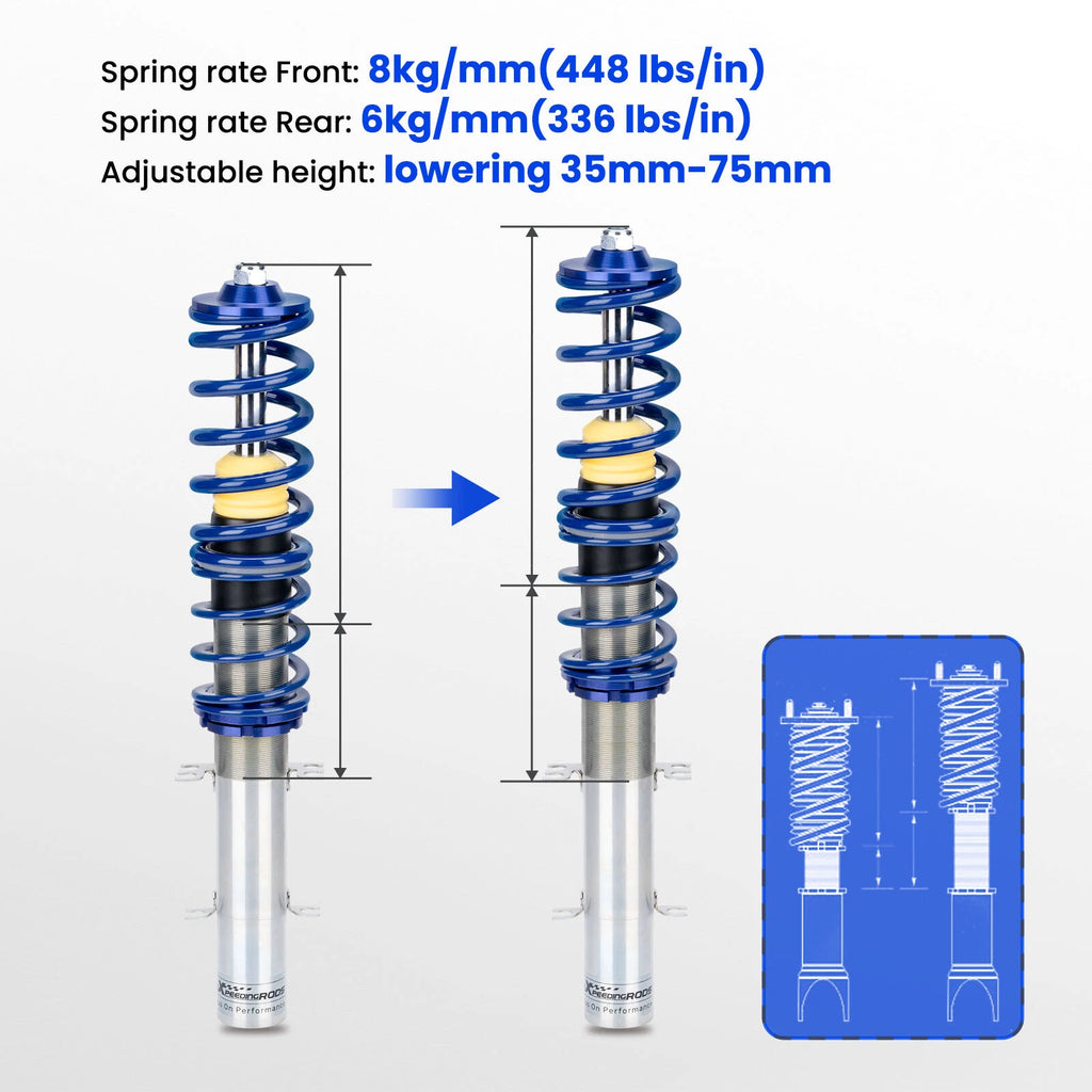 Coilover Suspension for VW Golf/Jetta MK4/Beetle (1998-2010)