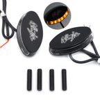 Black LED Signal Mirror Block Off Plate for Kawasaki Ninja ZX6R (2005–2008)