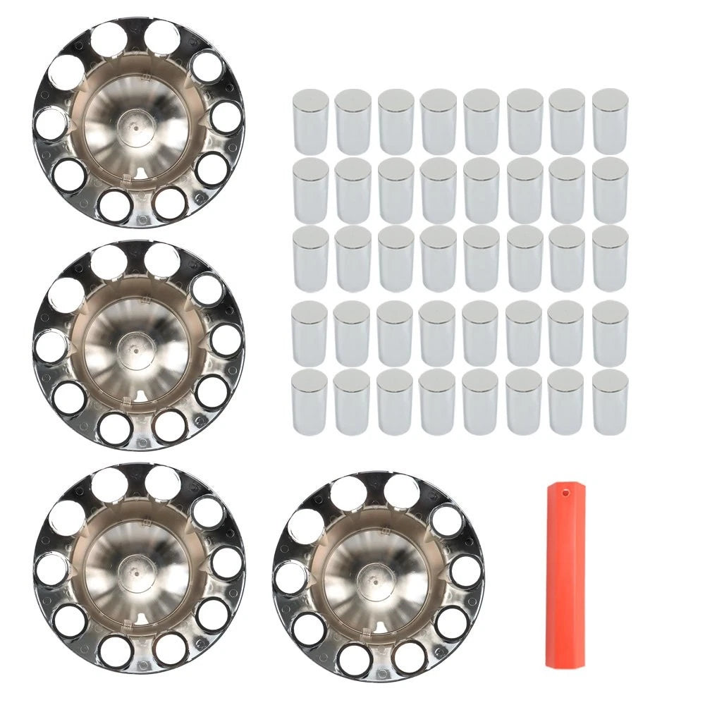 Set of 4 Chrome Wheel Hubcaps for Semi Truck