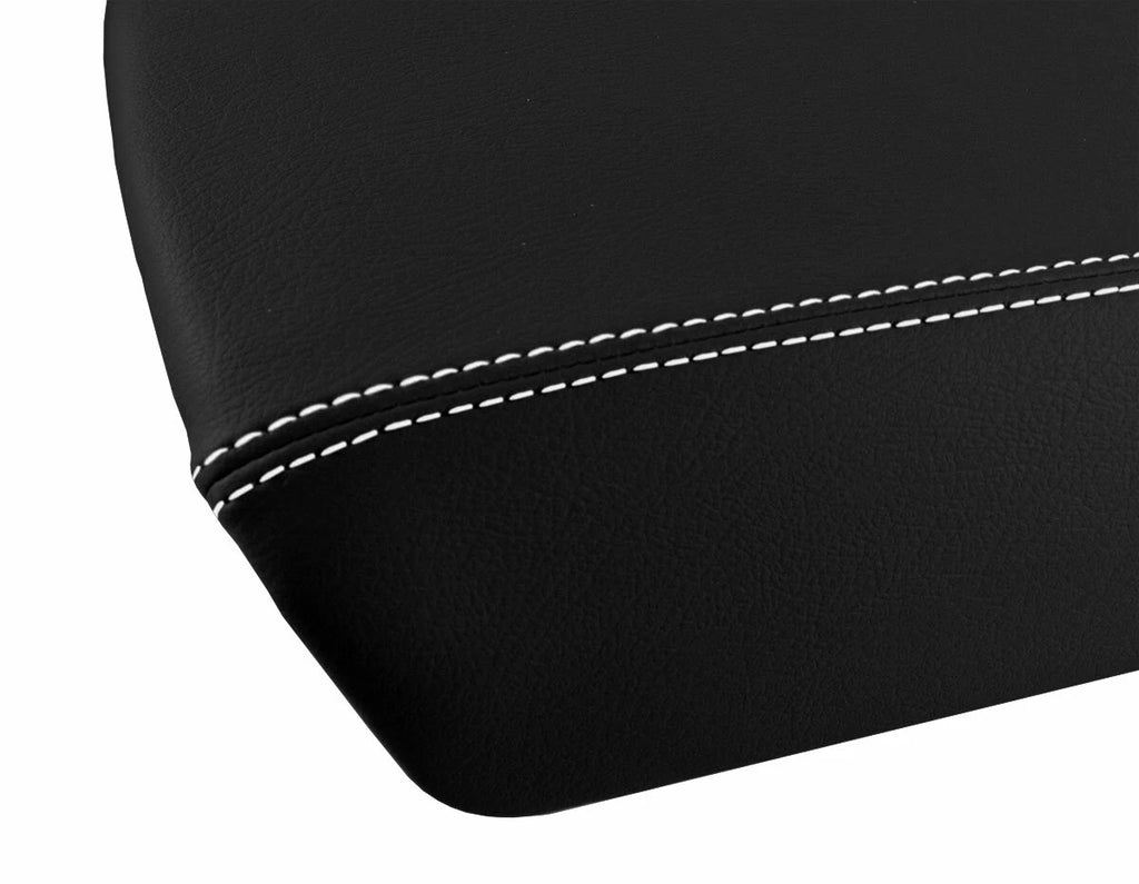 Leather Console Lid Armrest Cover for Ford Edge (2011–2020) White Stitch