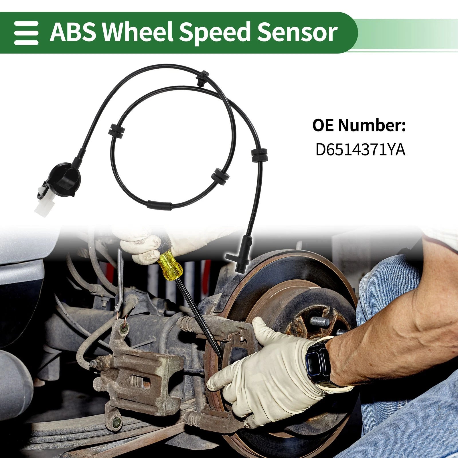 ABS Wheel Speed Sensor D6514371YA for Mazda 2 (2008–2015)