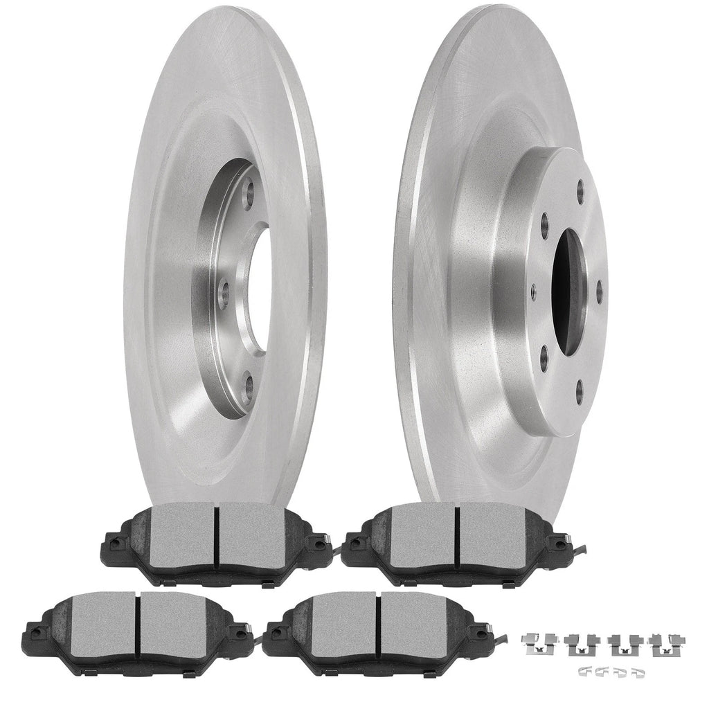 Set of 2 Rear Rotors + Ceramic Brake Pads for Mazda CX-5 (2016–2023)