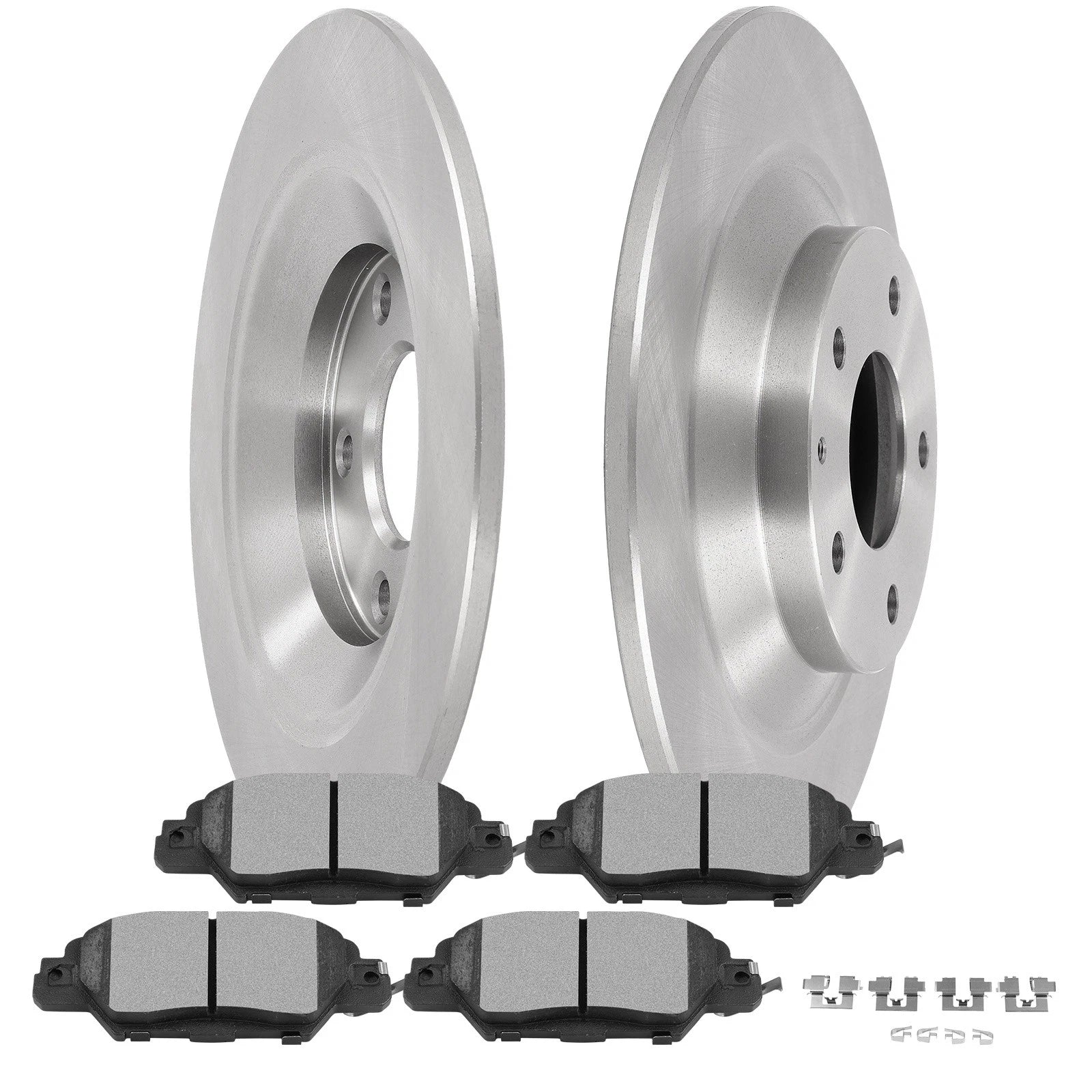 Set of 2 Rear Rotors + Ceramic Brake Pads for Mazda CX-5 (2016–2023)