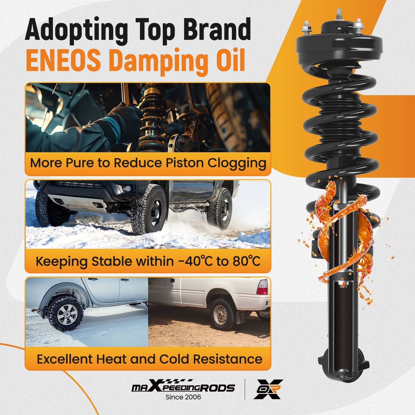 Front & Rear Struts w/Coil Spring for Ford F-150 (2015–2020)