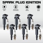 Set of 6 Ignition Coils & 6 Spark Plugs for BMW 335i 535i 550i 750i M5 (2007–2013)