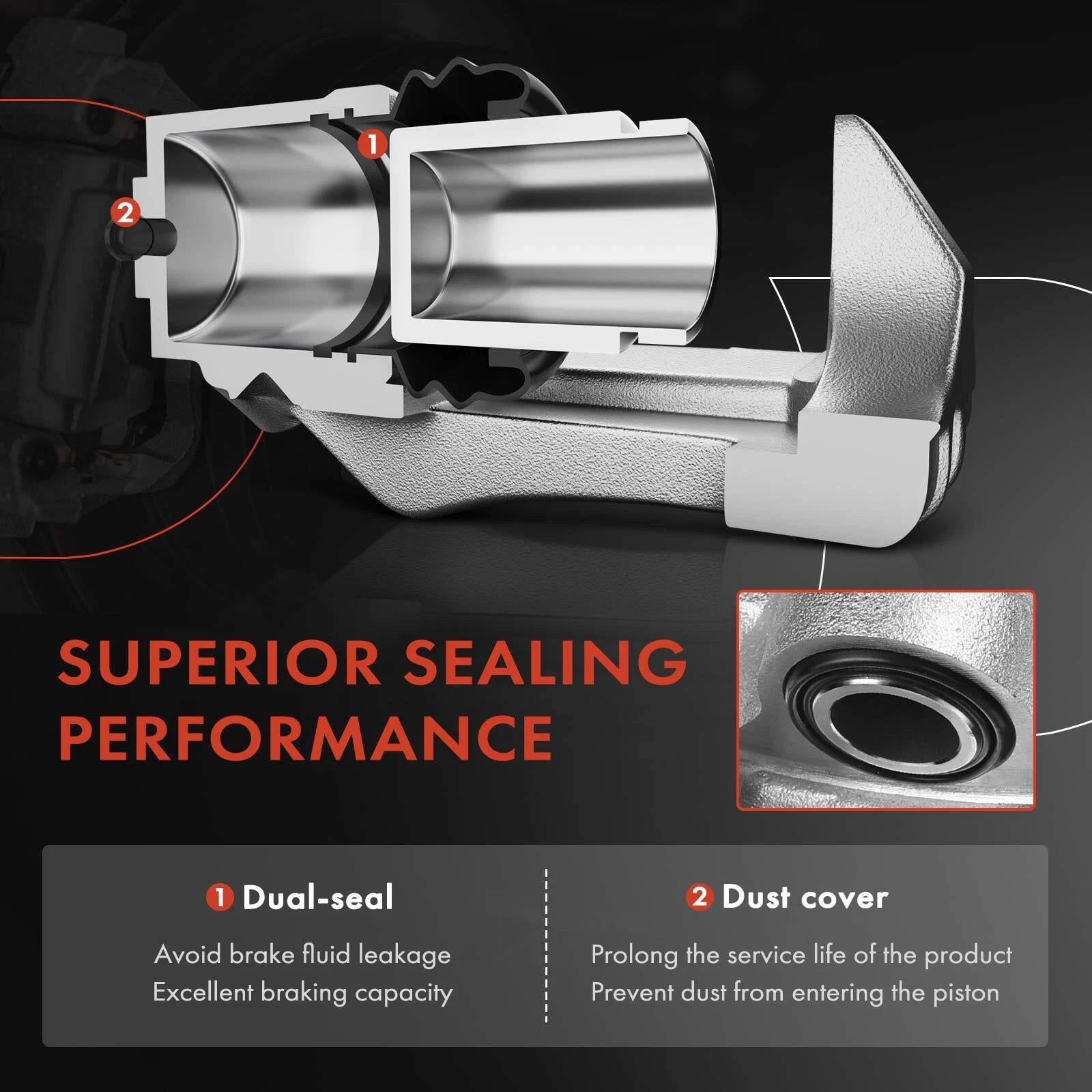 Rear Right Brake Caliper with Bracket for Kia Forte (2010-2013)