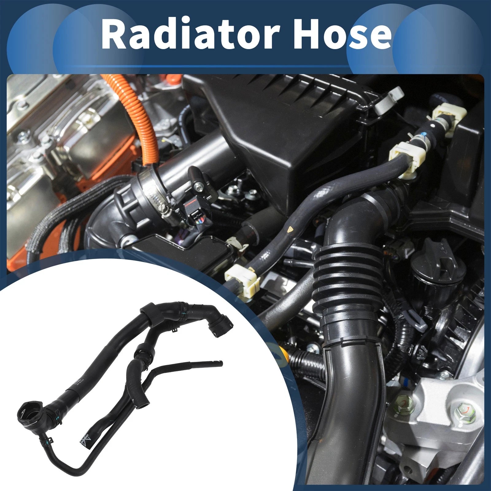 Radiator Hose for Volkswagen Golf SportWagen (2015–2019) 5Q0122101CF Black