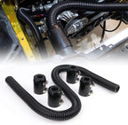 48" Stainless Steel Flexible Coolant Water Hose Kit with Caps
