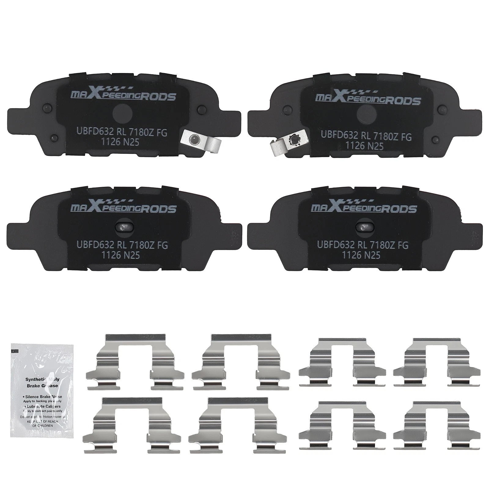 Set of 4 Rear Ceramic Brake Pads for Nissan 350Z 370Z Altima Juke Infiniti