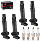 Set of 4 Ignition Coils & Spark Plugs for Yamaha YZF-R6 (1999–2002) 5EB-82310-00-00