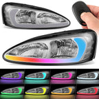 3D LED Bar Chrome Housing Clear Corner Headlights for Pontiac Grand Prix (2004–2008)